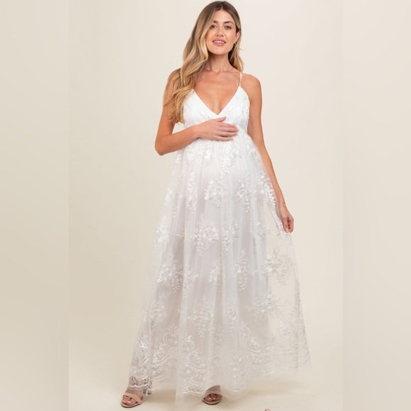 Pinkblush lace overlay maxi dress nwot - Picture 2 of 6